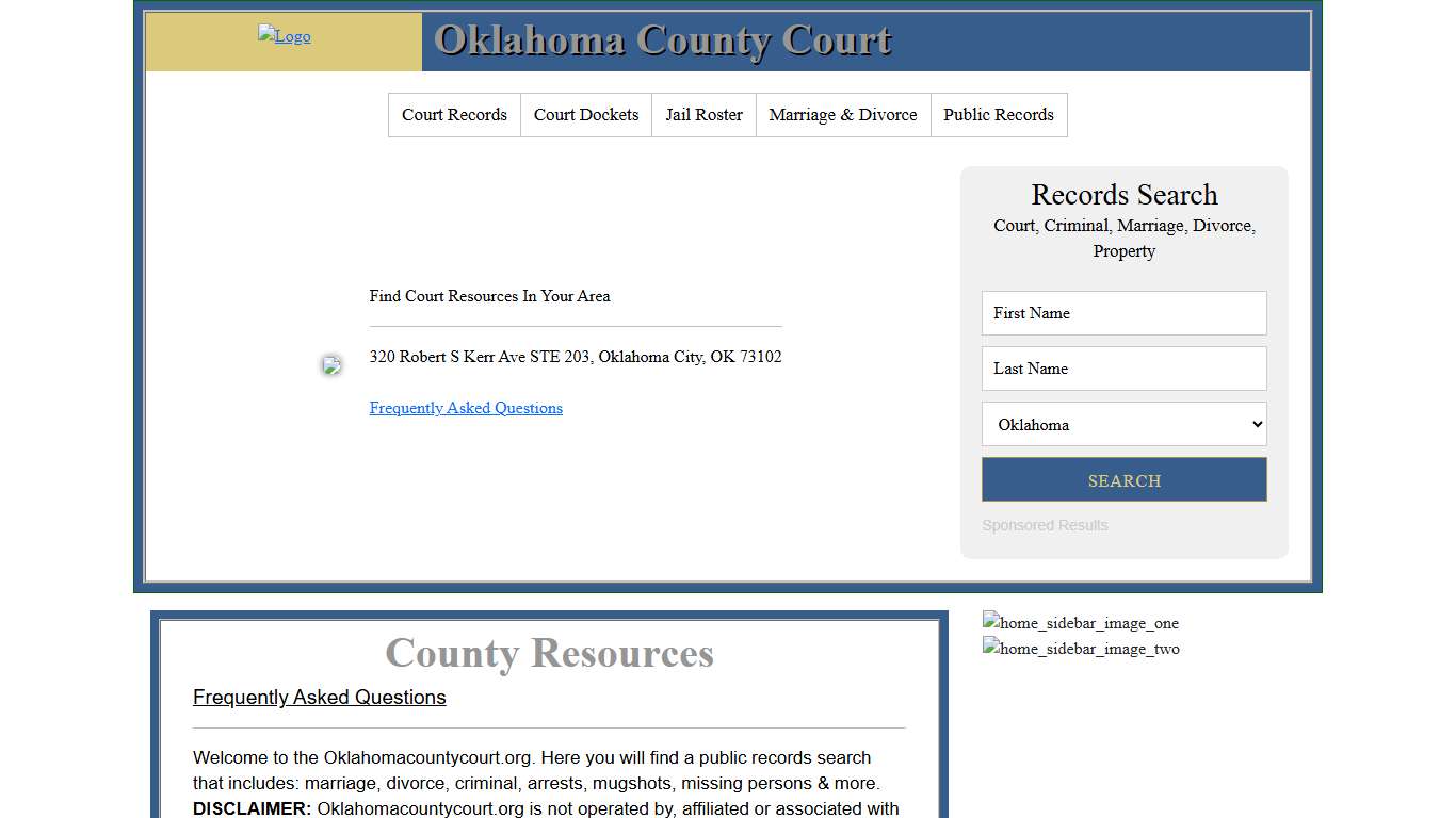 Oklahoma County Court | Records Search